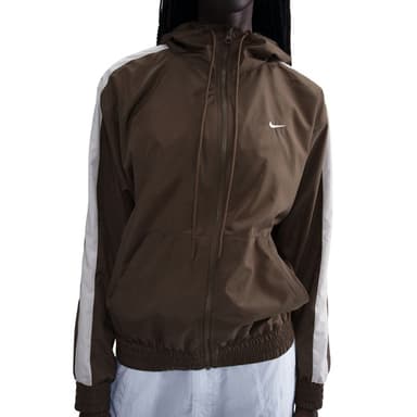 Толстовка жіноча Nike W NSW ESSNTL UV WVN JKT HD коричнева FV6298-004