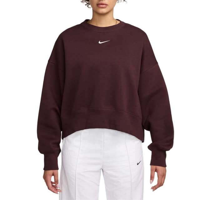 Толстовка жіноча Nike W NSW STYLE FLC CREW OOS бордова DQ5761-652