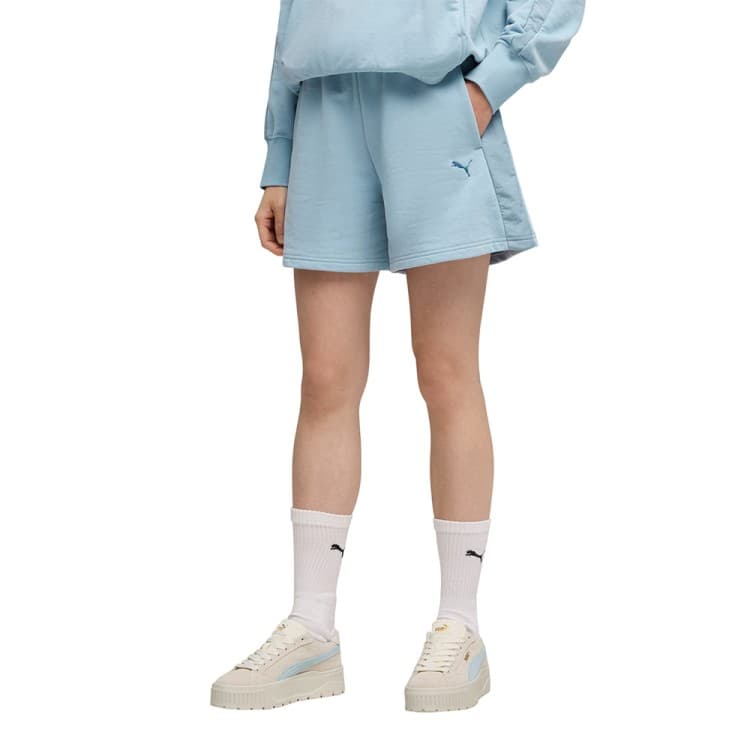 Шорты женские Puma HER High-Waist Shorts 5” голубые 69189247