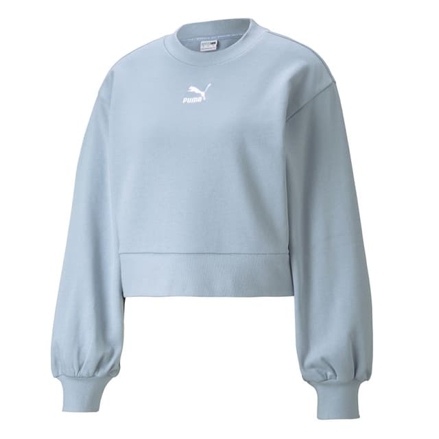 Толстовка жіноча Puma Classics Puff Sleeve Crew блакитні 53161661 