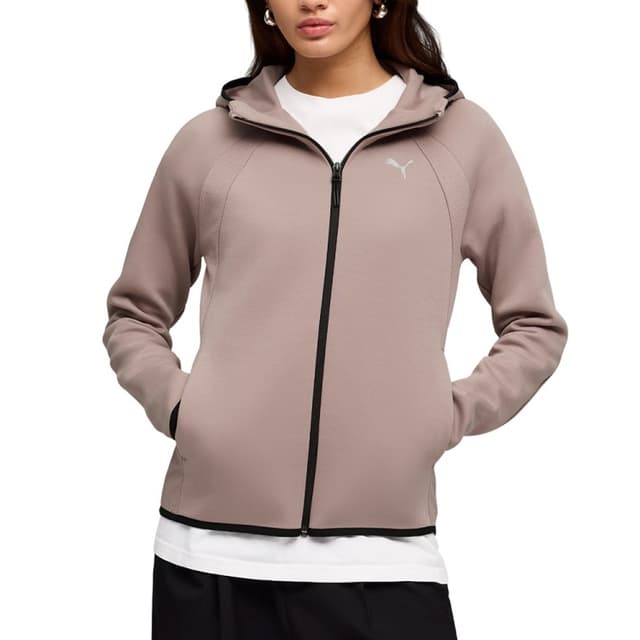 Толстовка жіноча Puma EVOSTRIPE Full-Zip Hoodie DK мокко 69189888