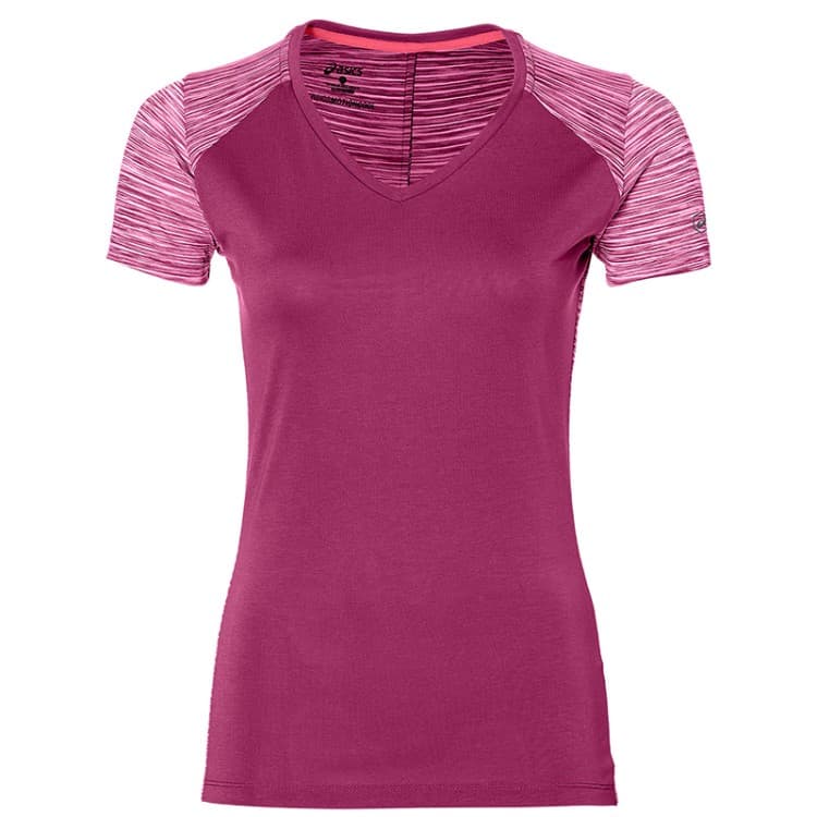 Футболка женская Asics fuzeX V-Neck SS Top фиолетовая 141214-0290