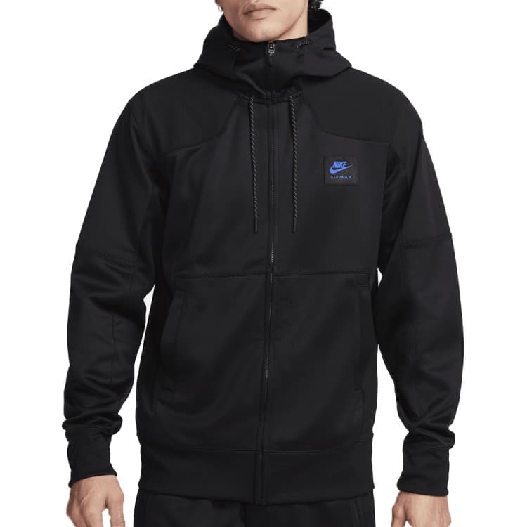 Толстовка мужская Nike M NSW AIR MAX PK FZ HOODIE черная FV5443-010