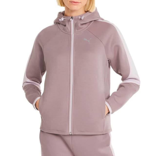 Толстовка жіноча Puma Evostripe Full-Zip Hoodie рожева 84707318 