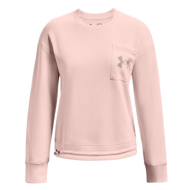 Толстовка жіноча Under Armour Rival Fleece Mesh Crew рожева 1365847-685