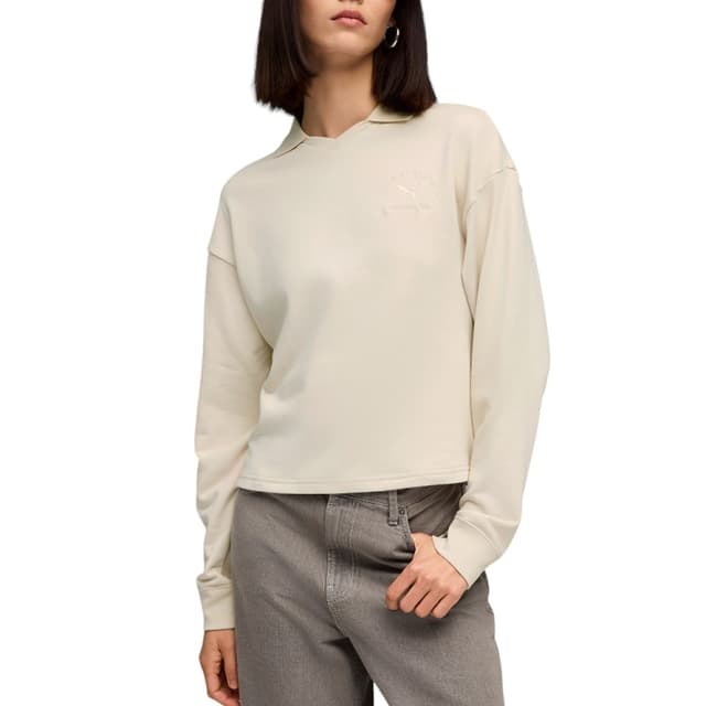 Толстовка жіноча Puma CLASS Comfort Short Polo Crew TR молочна 68813387