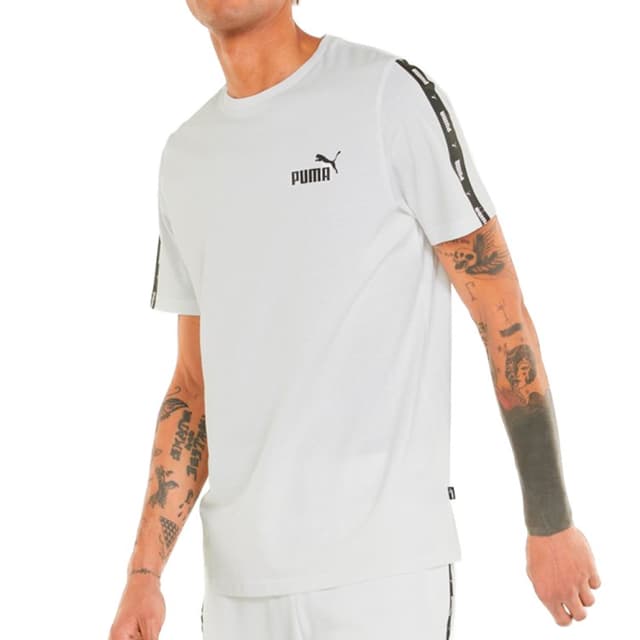 Футболка мужская Puma Ess+ Tape Tee белая 84738202