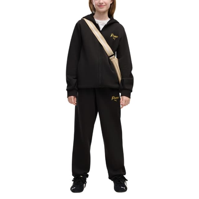 Костюм детский Puma ESS SCRIPT Glitter Full-Zip Sweat Suit FL G черный 69520901