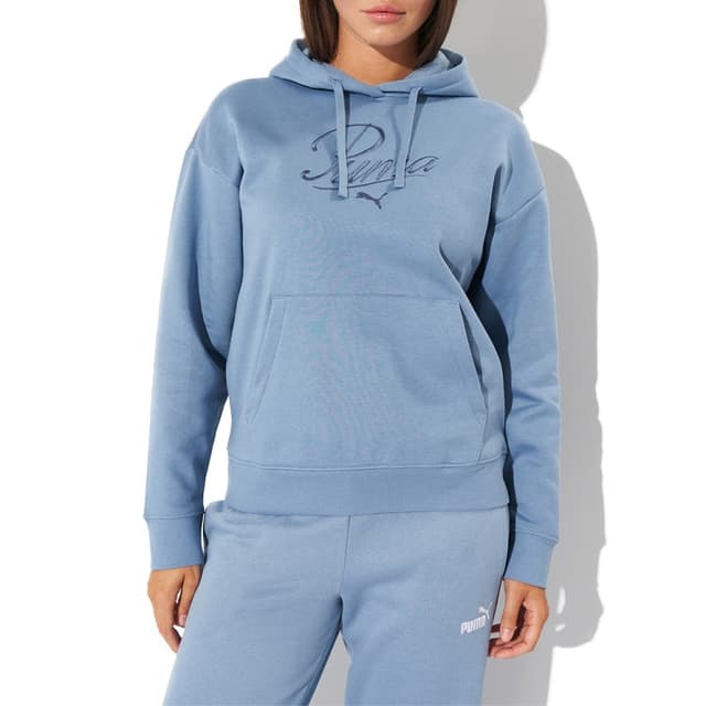 Толстовка жіноча Puma ESS SCRIPT Comfort Hoodie FL блакитна 68807234