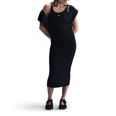 Платье женское Nike W NSW NK CHLL KNT MRIB TNK DRS черное HJ0710-010