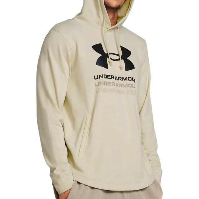 Толстовка чоловіча Under Armour UA Rival Terry Graphic Hood бежева 1386047-273