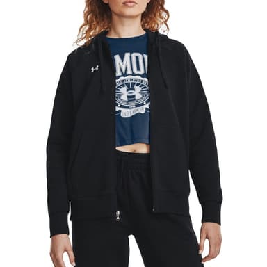 Толстовка женская Under Armour UA Rival Fleece FZ Hoodie черная 1379497-001
