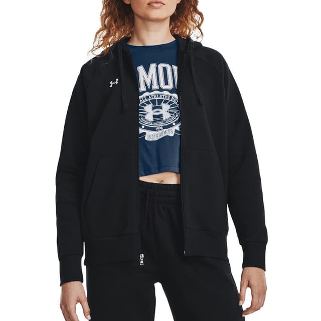 Толстовка жіноча Under Armour UA Rival Fleece FZ Hoodie чорна 1379497-001