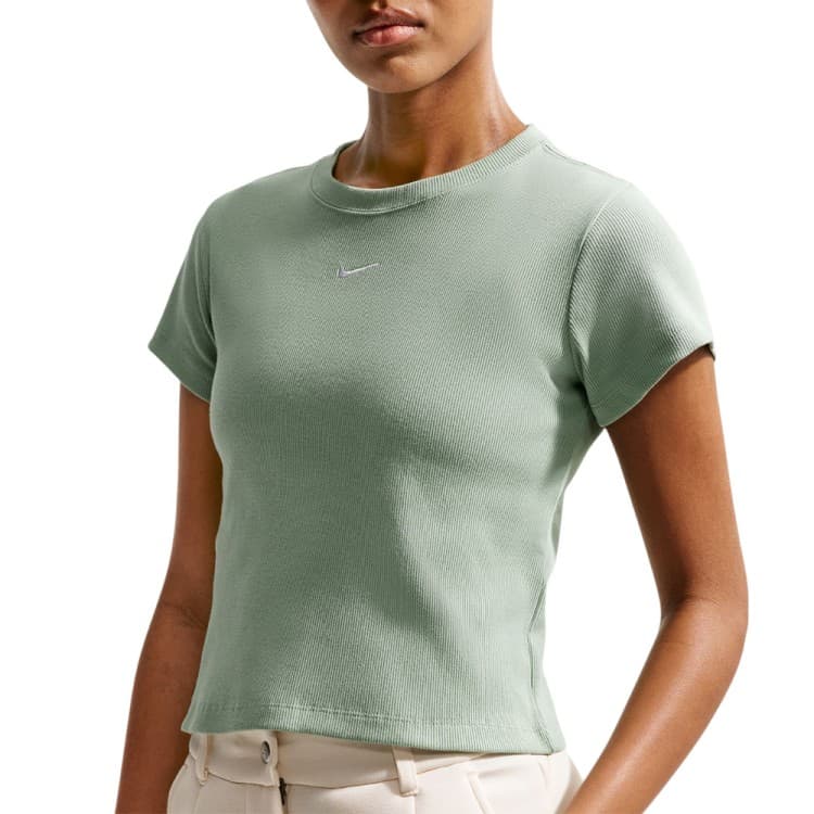 Футболка женская Nike W NSW RIB TGHT SS TEE зеленая HV4994-006