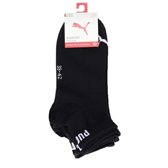 Носки мужские Puma UNISEX QUARTER PLAIN 3P черные 93858906