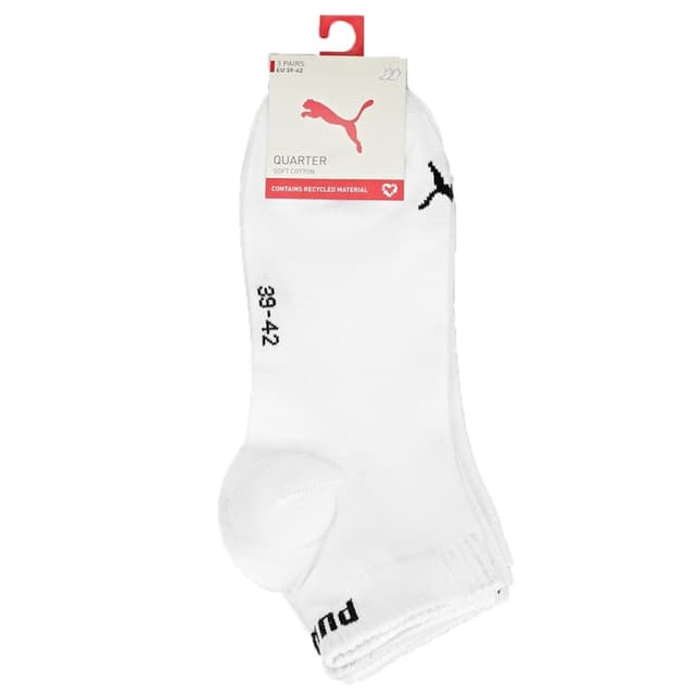 Носки мужские Puma UNISEX QUARTER PLAIN 3P белые 93858909