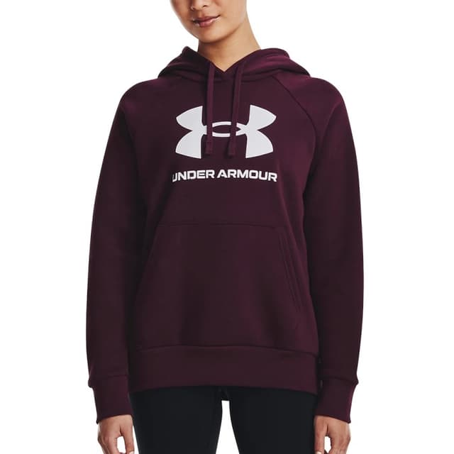 Толстовка жіноча Under Armour UA Rival Fleece Big Logo Hdy бордова 1379501-600