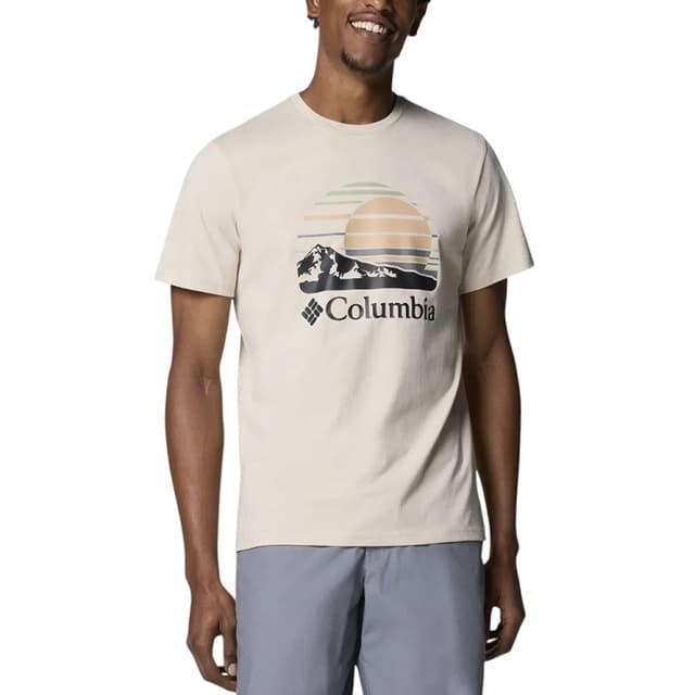 Футболка чоловiча Columbia Path Lake™ Graphic Tee II бежево-сіра 1934811-281