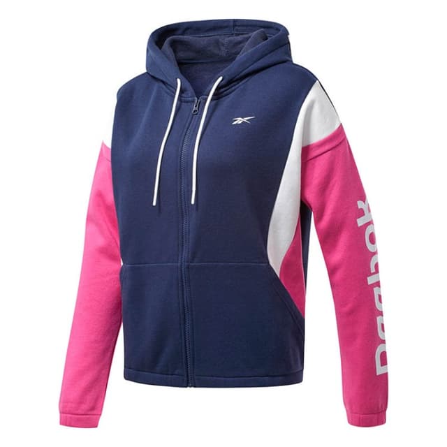 Толстовка жіноча Reebok Training Essentials Logo Hoodie темно-синя FU2249