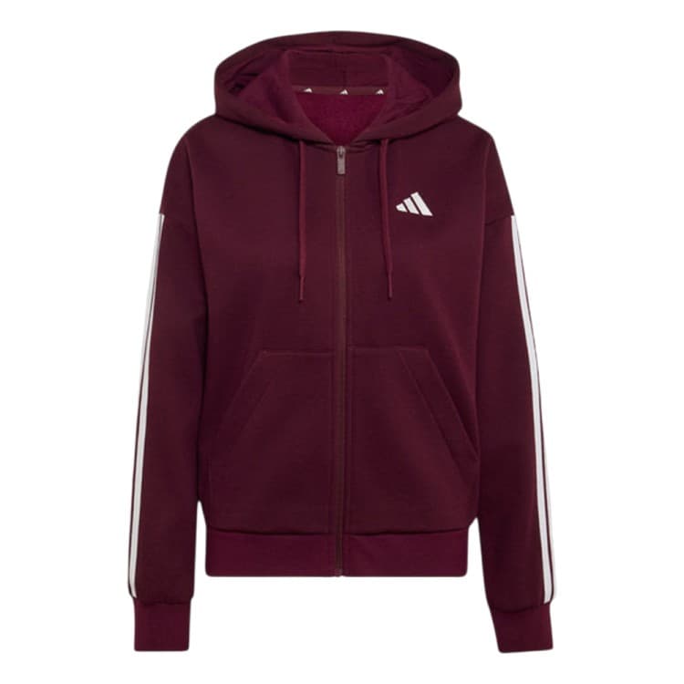 Толстовка жіноча Adidas W 3S FL FZ HD бордова KF6270