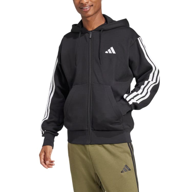 Толстовка чоловіча Adidas M 3S FL FZ HD чорна JD1870