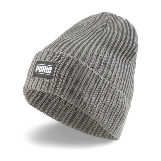 Шапка Puma Ribbed Classic Cuff Beanie серая 02403803