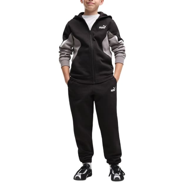 Костюм детский Puma ESS BLOCK Full-Zip Sweat Suit B черный 69521901 — Sport City Костюм детский Puma ESS BLOCK Full-Zip Sweat Suit B черный 69521901